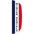 "WINTER RENTALS" 3' x 10' Stationary Message Flutter Flag